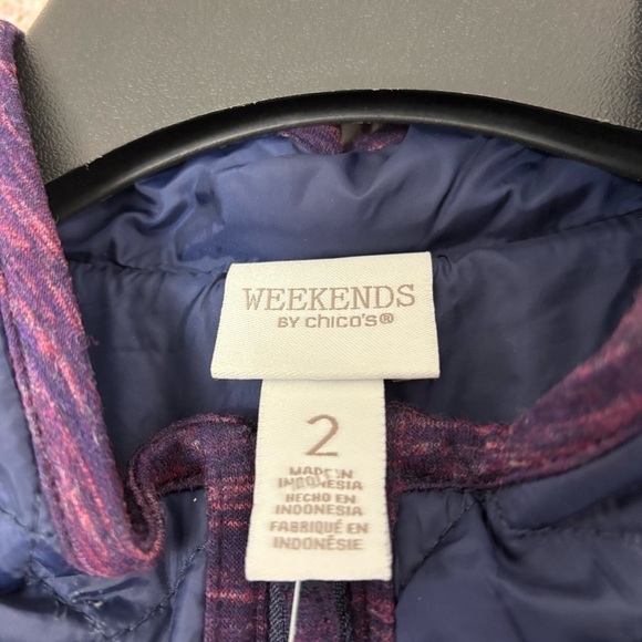 Weekends By Chicos Womens Quilted Lightweight Vest size 2 or Large - Picture 7 of 9